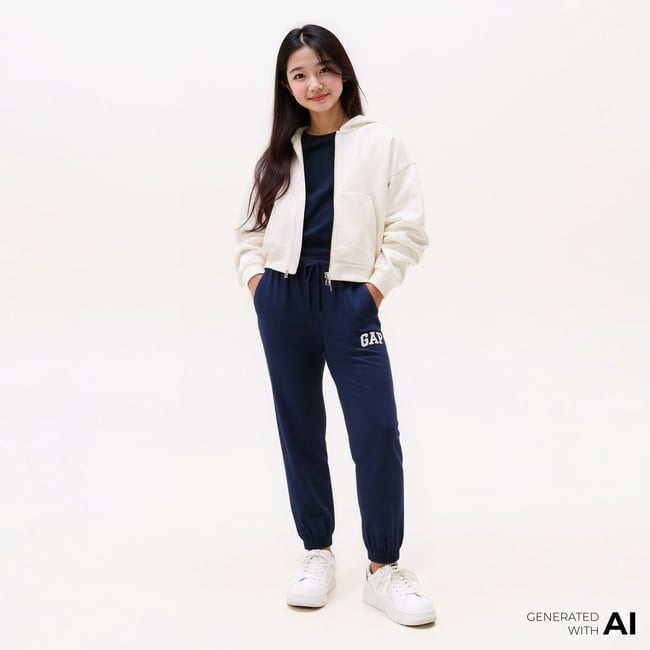  Gap V-Bas Heritage Çocuk Siyah Eşofman Altı