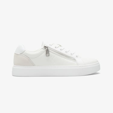  Calvin Klein Classic Cup Lace Up Zip  Erkek Beyaz Sneaker