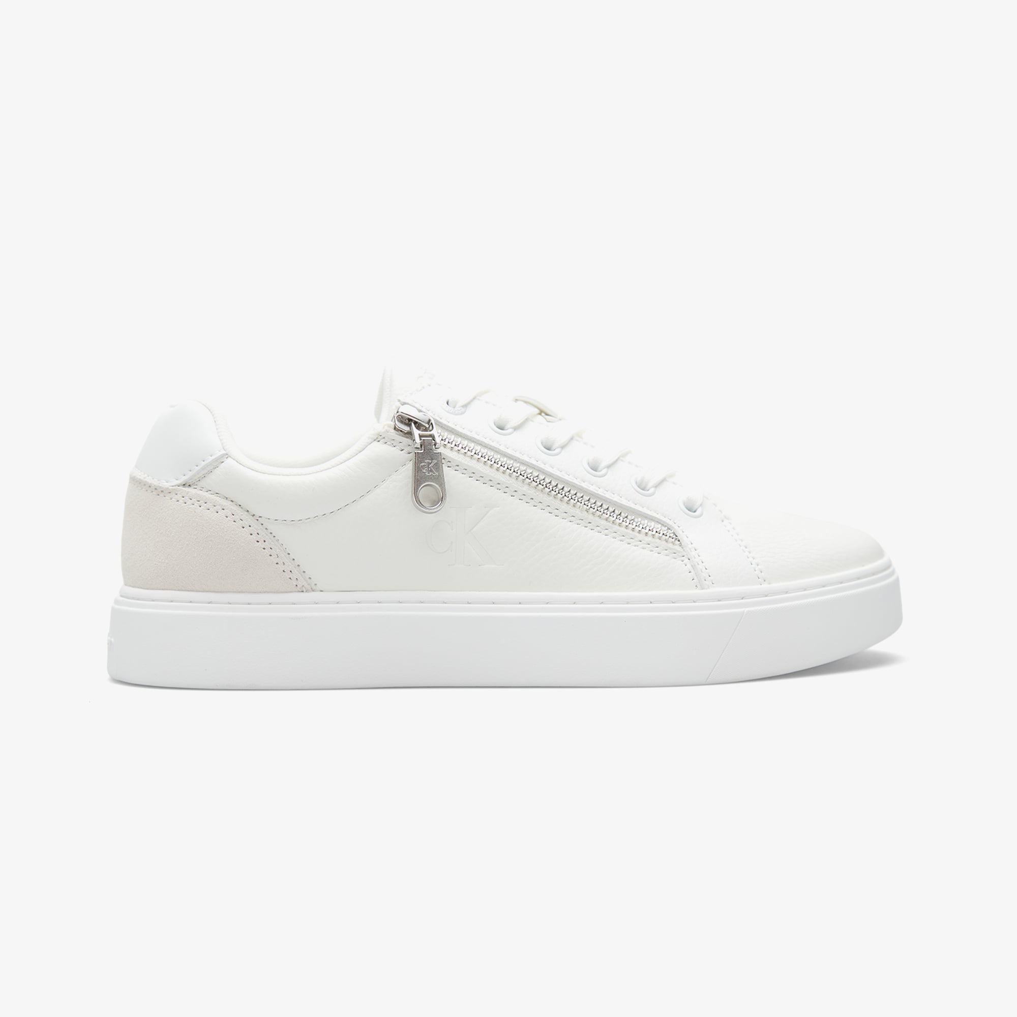  Calvin Klein Classic Cup Lace Up Zip  Erkek Beyaz Sneaker