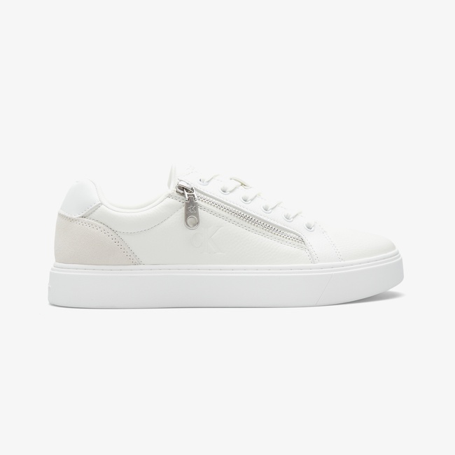  Calvin Klein Classic Cup Lace Up Zip  Erkek Beyaz Sneaker
