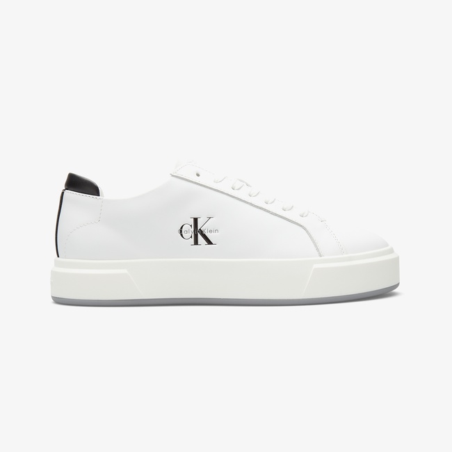  Calvin Klein Basket Cupsole Lace Up Erkek Beyaz Sneaker