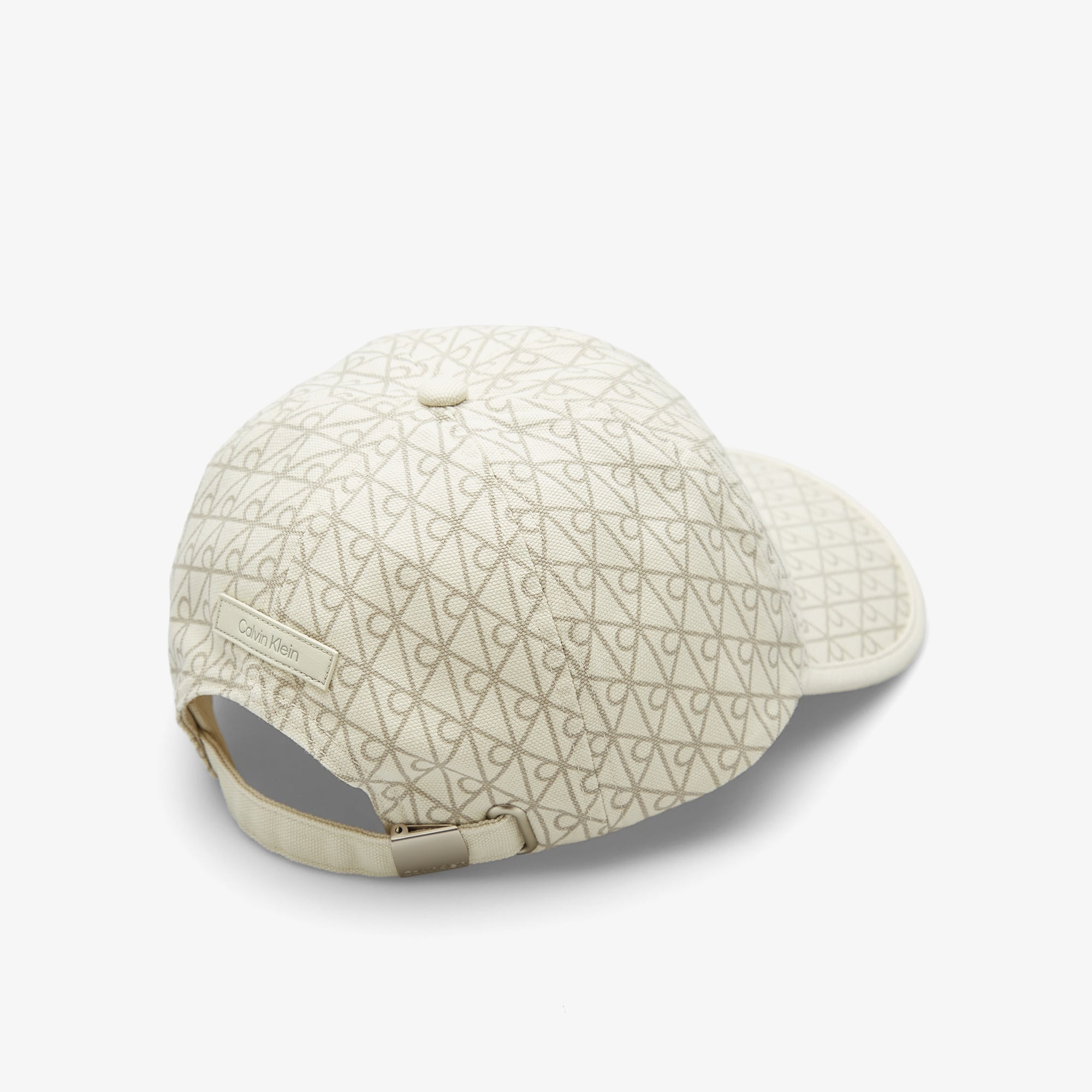 Calvin Klein Emblem Print Leather Patch Kadın Bej Şapka