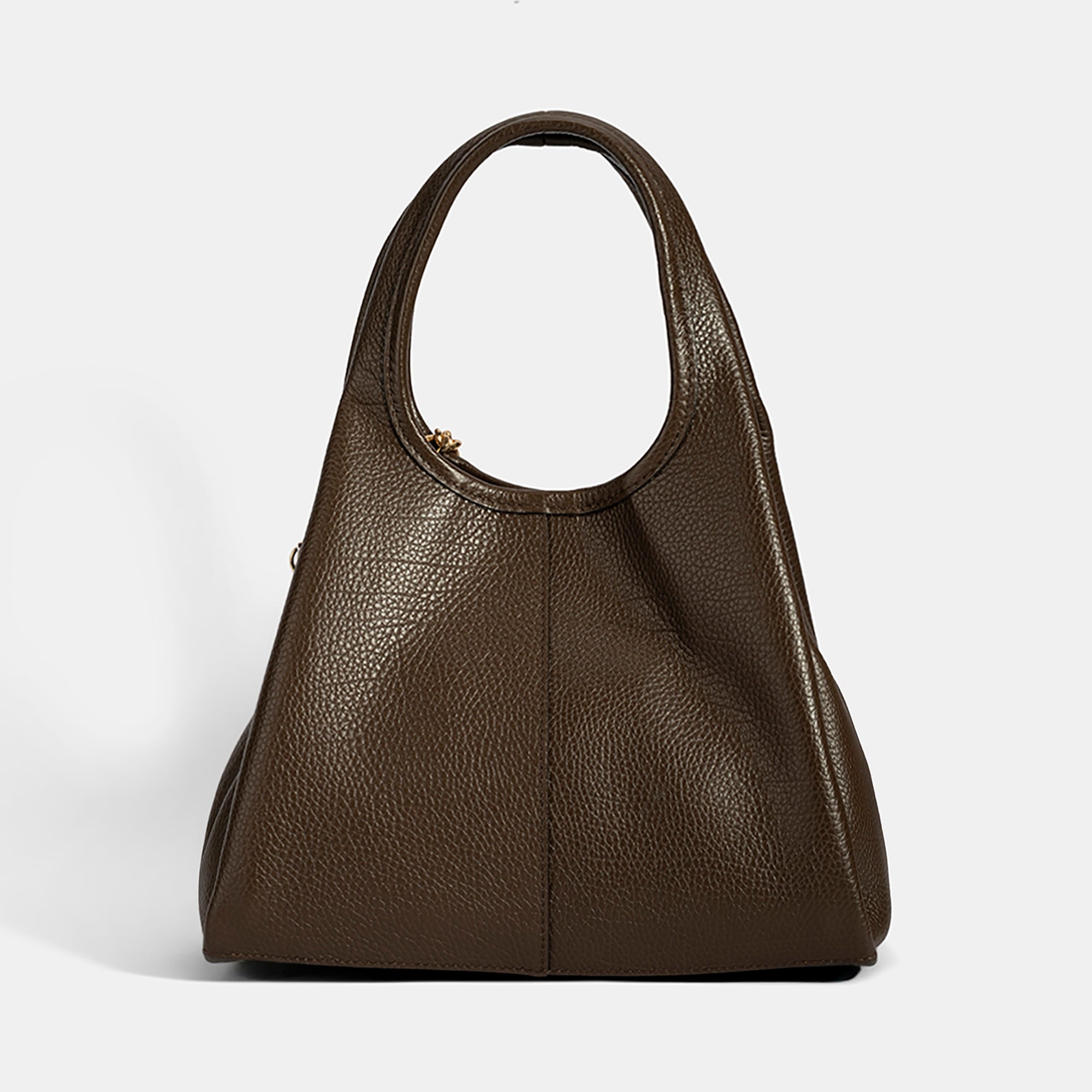 Kadın Kahve Charm Aksesuarlı Deri El Çantası