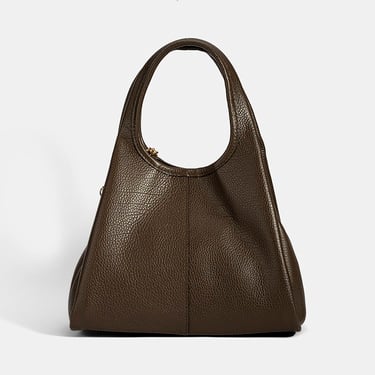  Kadın Kahve Charm Aksesuarlı Deri El Çantası