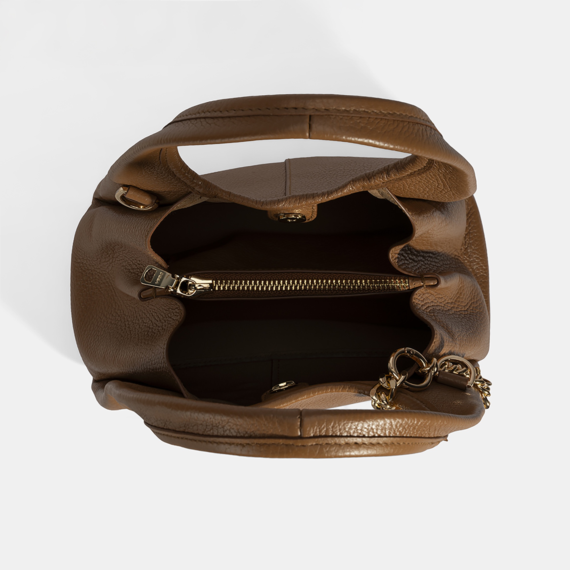 Kadın Taba Charm Aksesuarlı Deri El Çantası