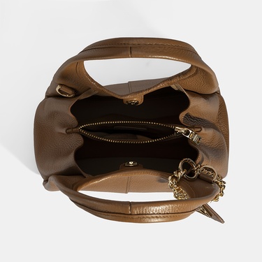  Kadın Taba Charm Aksesuarlı Deri El Çantası
