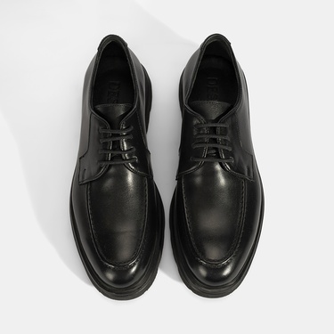  Erkek Siyah Deri Günlük Ayakkabı