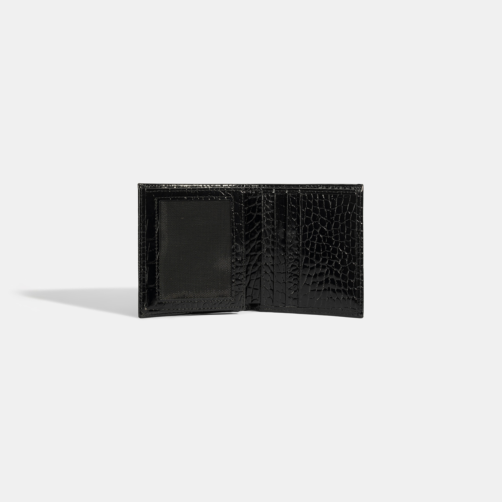 Kadın Siyah Baskılı Rugan Deri Cüzdan