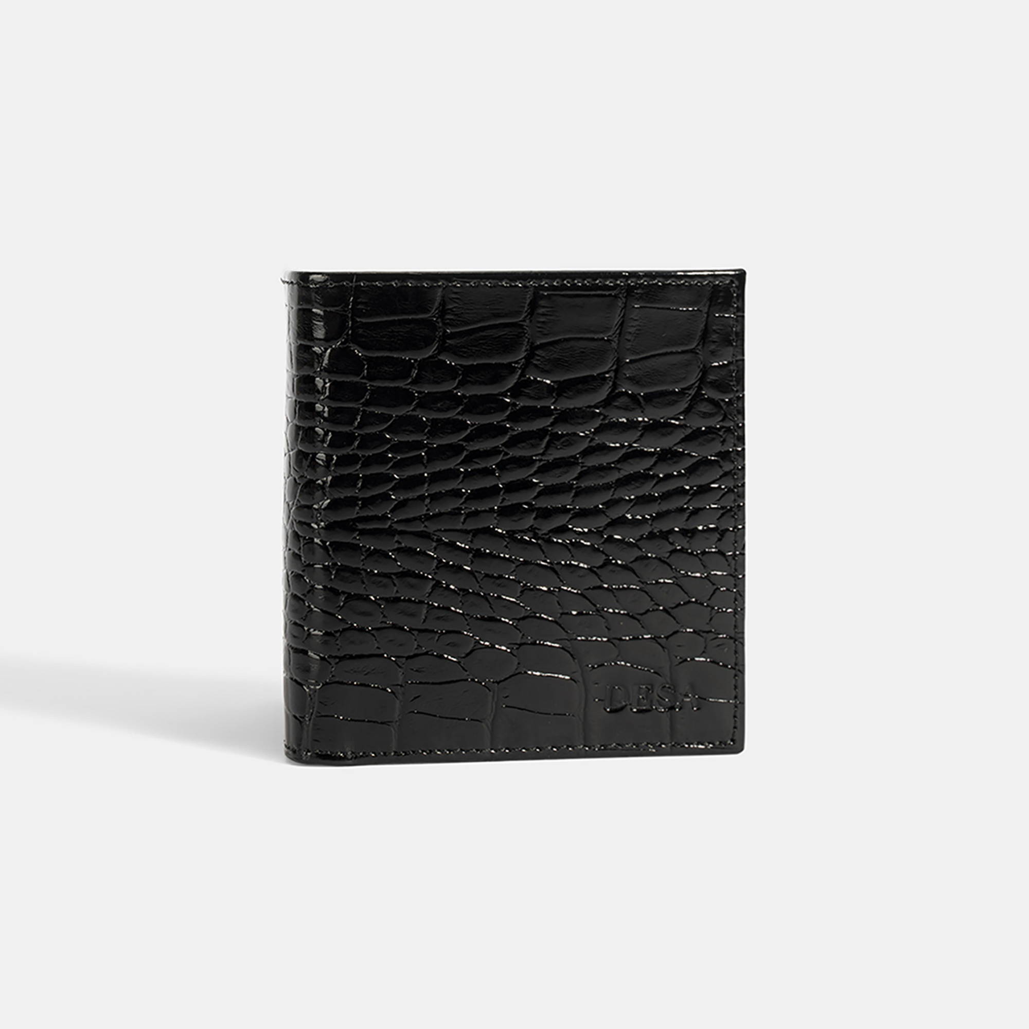 Kadın Siyah Baskılı Rugan Deri Cüzdan