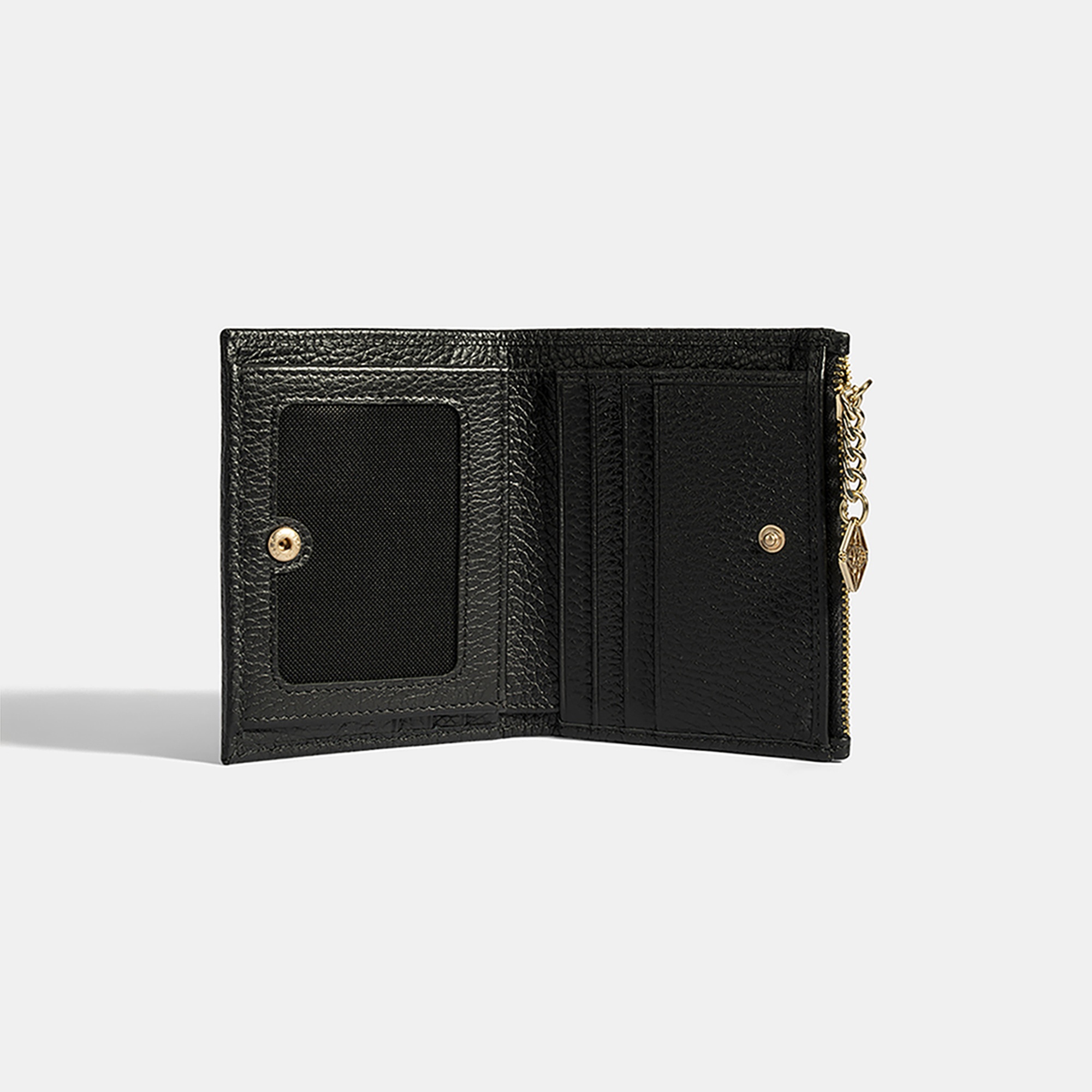 Kadın Siyah Zincir Detaylı Deri Cüzdan