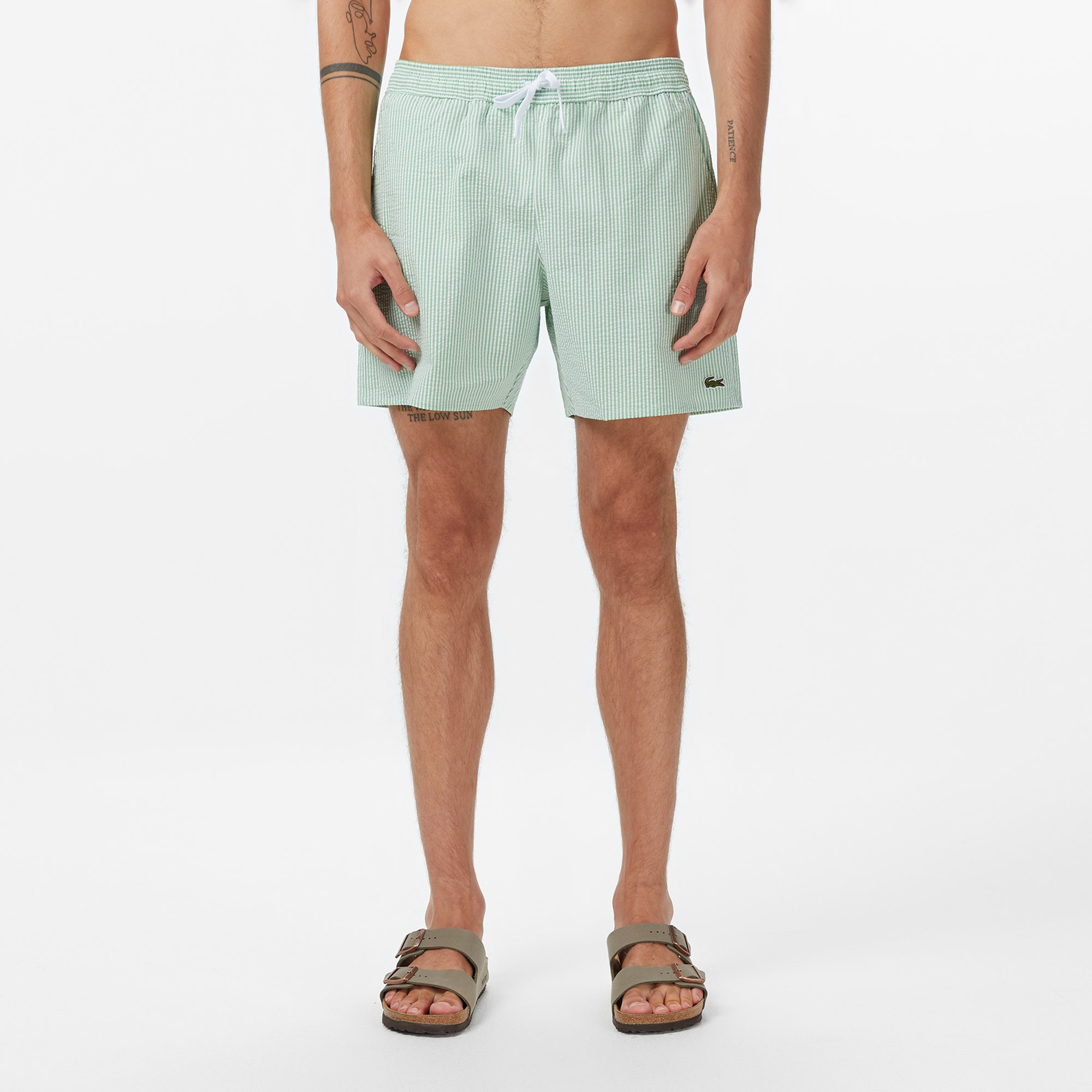 Lacoste Erkek Çizgili Yeşil Mayo