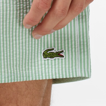  Lacoste Erkek Çizgili Yeşil Mayo