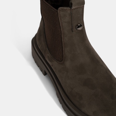  Kadın Kahve Nubuk Deri Chelsea Bot