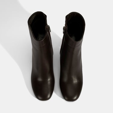  Kadın Kahve Topuklu Deri Bot