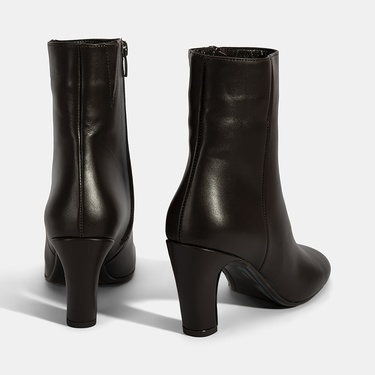  Kadın Kahve Topuklu Deri Bot