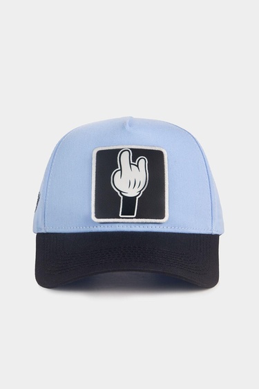  BlackBörk, Parmak Logolu Siyah-Buz Mavi Beyzbol Şapka, Unisex