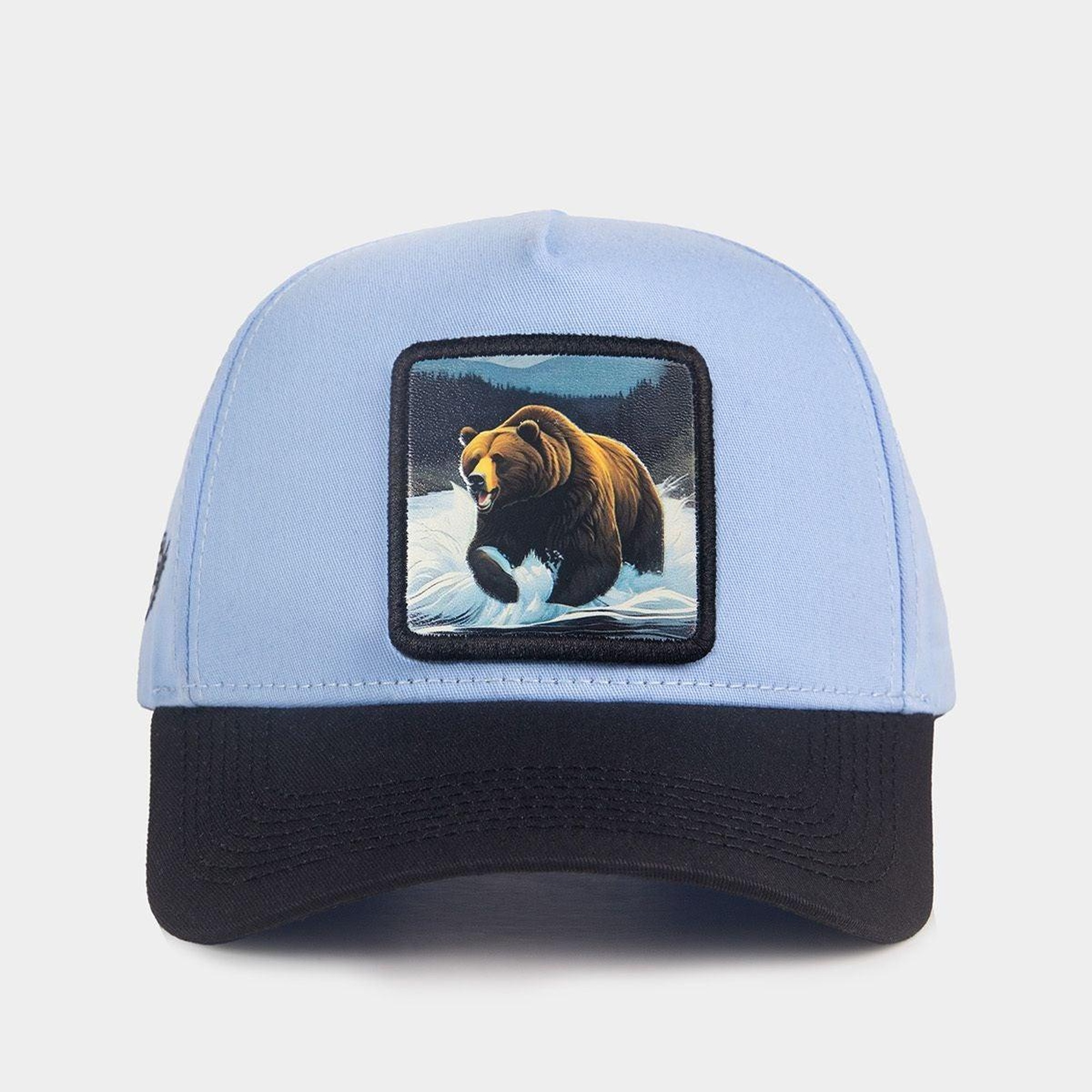 BlackBörk, Ayı Logolu Siyah-Buz Mavi Beyzbol Şapka, Unisex