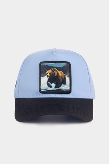  BlackBörk, Ayı Logolu Siyah-Buz Mavi Beyzbol Şapka, Unisex