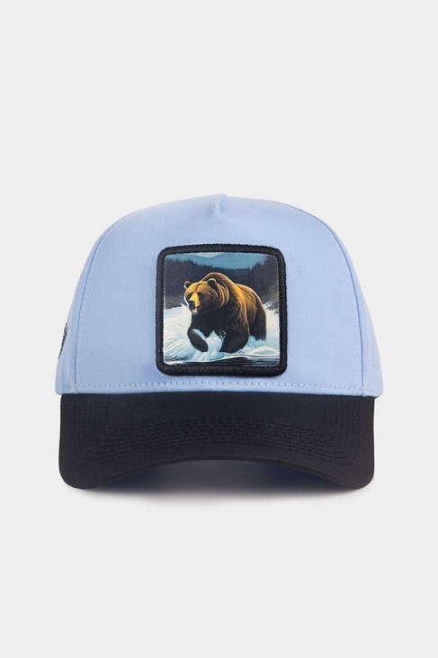  BlackBörk, Ayı Logolu Siyah-Buz Mavi Beyzbol Şapka, Unisex