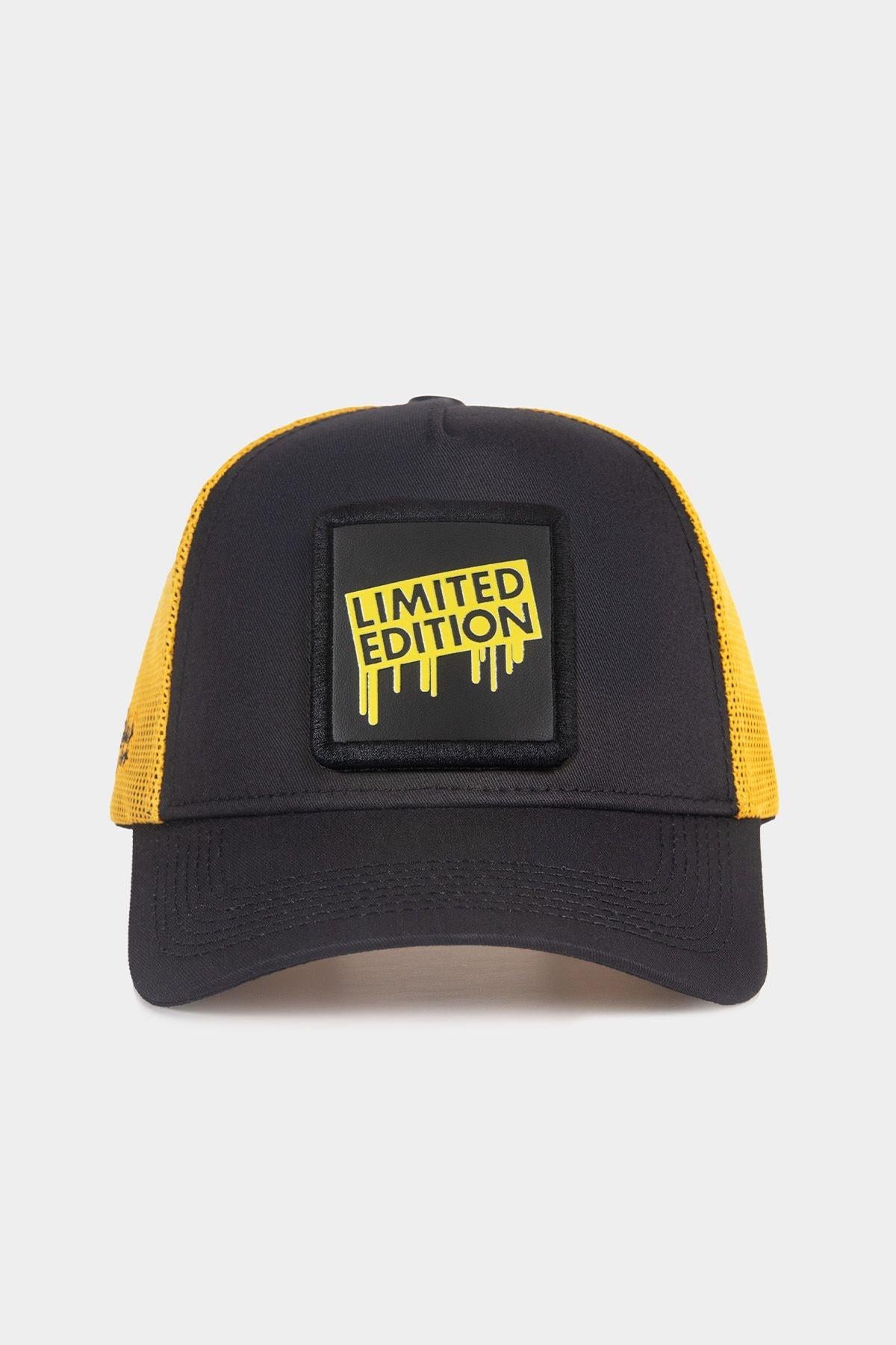  BlackBörk, Limited Edition Logolu Siyah-Sarı Trucker Şapka, Unisex