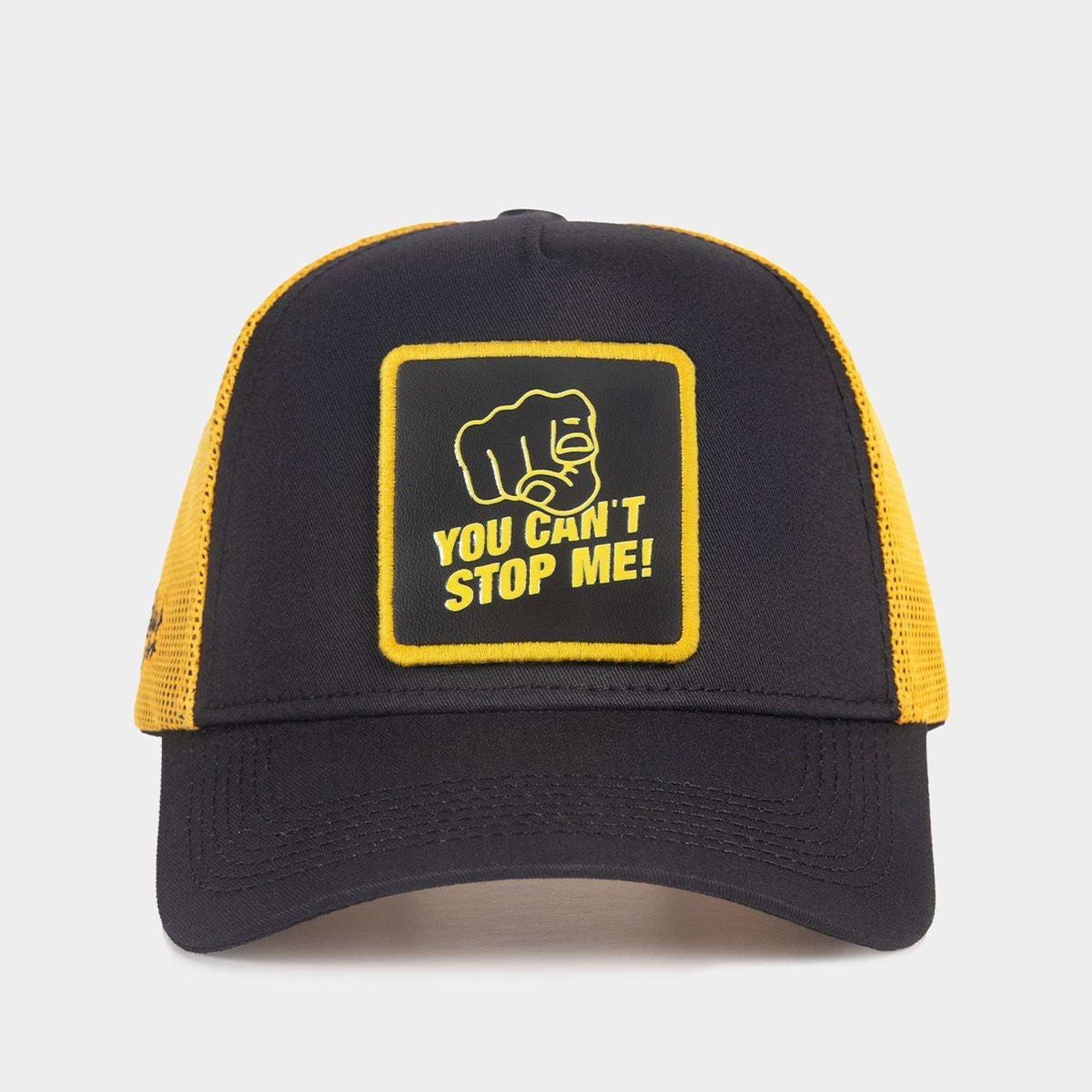 BlackBörk, You Can t Stop Me Logolu Siyah-Sarı Trucker Şapka, Unisex