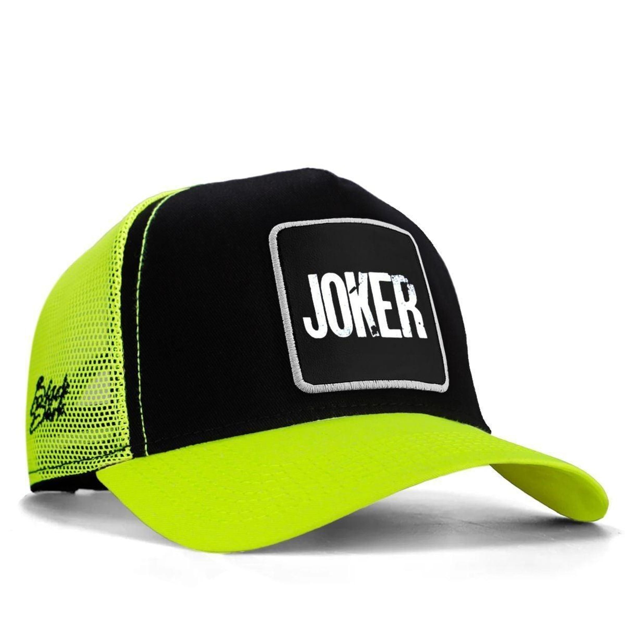 BlackBörk, Joker Logolu Neon-Siyah Trucker Şapka, Unisex