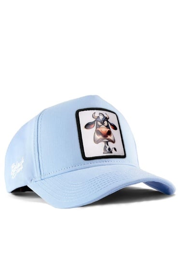  BlackBörk, Inek Logolu Buz Mavi Beyzbol Şapka, Unisex
