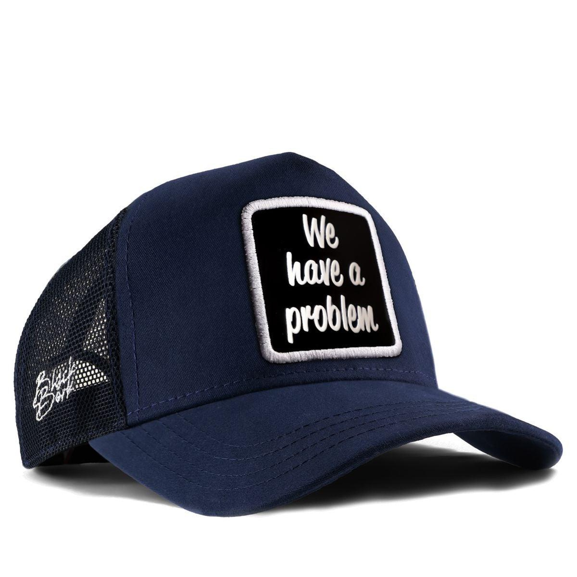 BlackBörk, We Have a Problem Logolu Lacivert Trucker Şapka, Unisex
