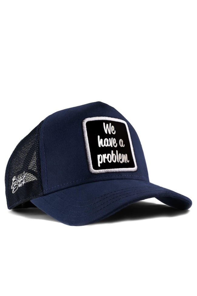  BlackBörk, We Have a Problem Logolu Lacivert Trucker Şapka, Unisex