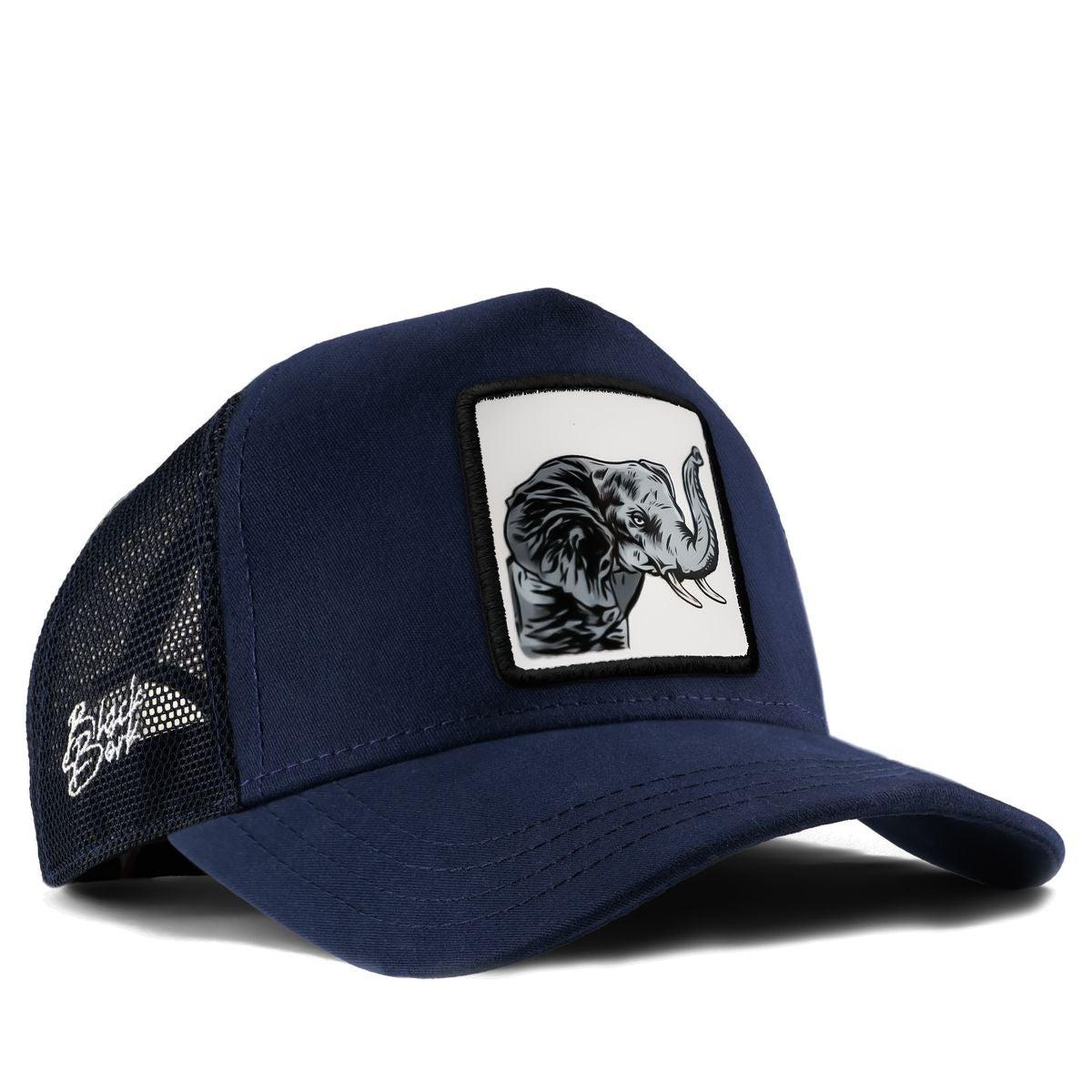 BlackBörk, Fil - 1bs Logolu Lacivert Trucker Şapka, Unisex