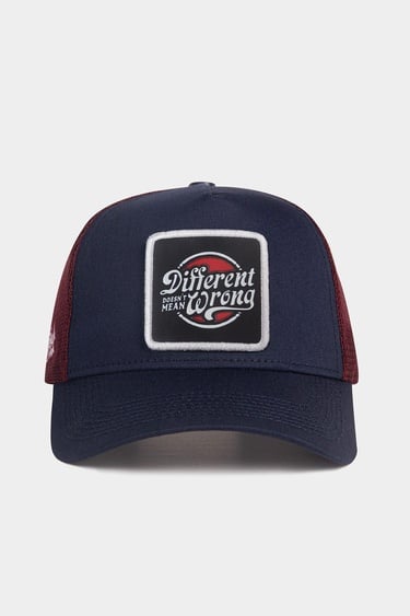  BlackBörk, Different Wrong Logolu Lacivert-Bordo Trucker Şapka, Unisex