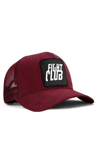  BlackBörk, Fight Club Logolu Bordo Trucker Şapka, Unisex