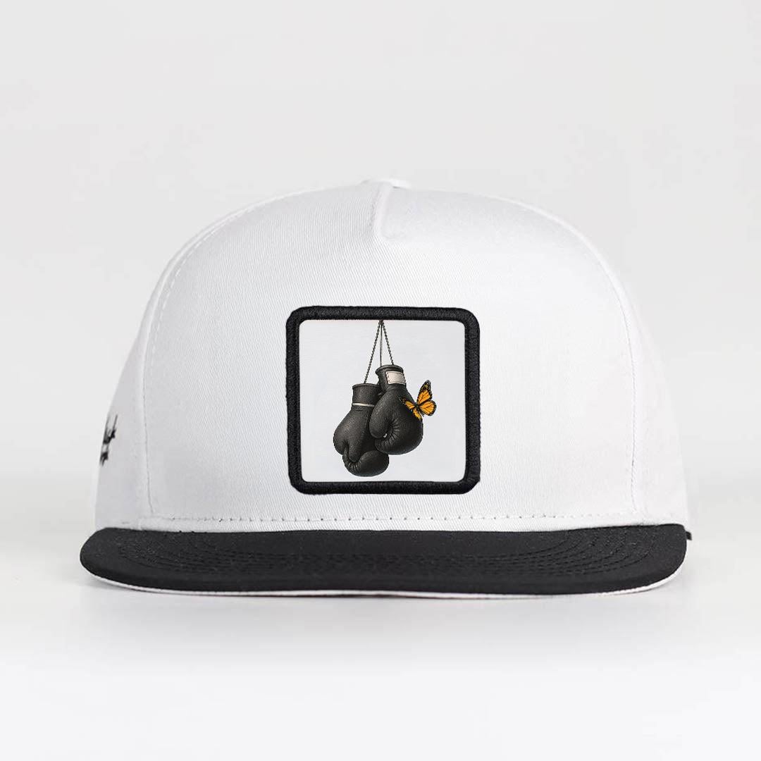  BlackBörk, Boks Logolu Siyah-Beyaz Hip Hop Şapka, Unisex