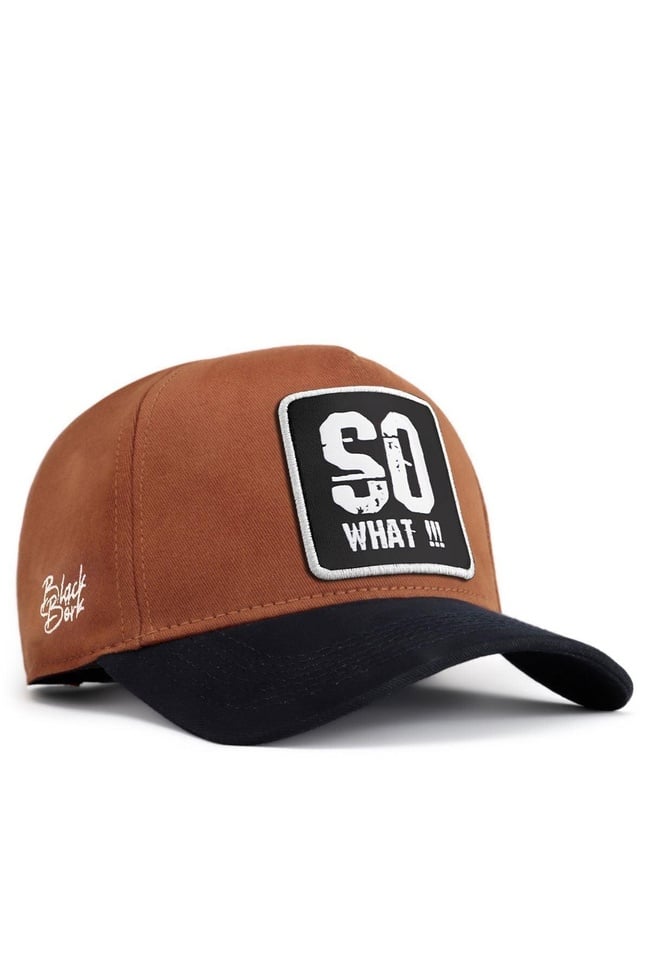  BlackBörk, So What Logolu Lacivert-Camel Beyzbol Şapka, Unisex