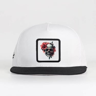  BlackBörk, Kurukafa Logolu Siyah-Beyaz Hip Hop Şapka, Unisex