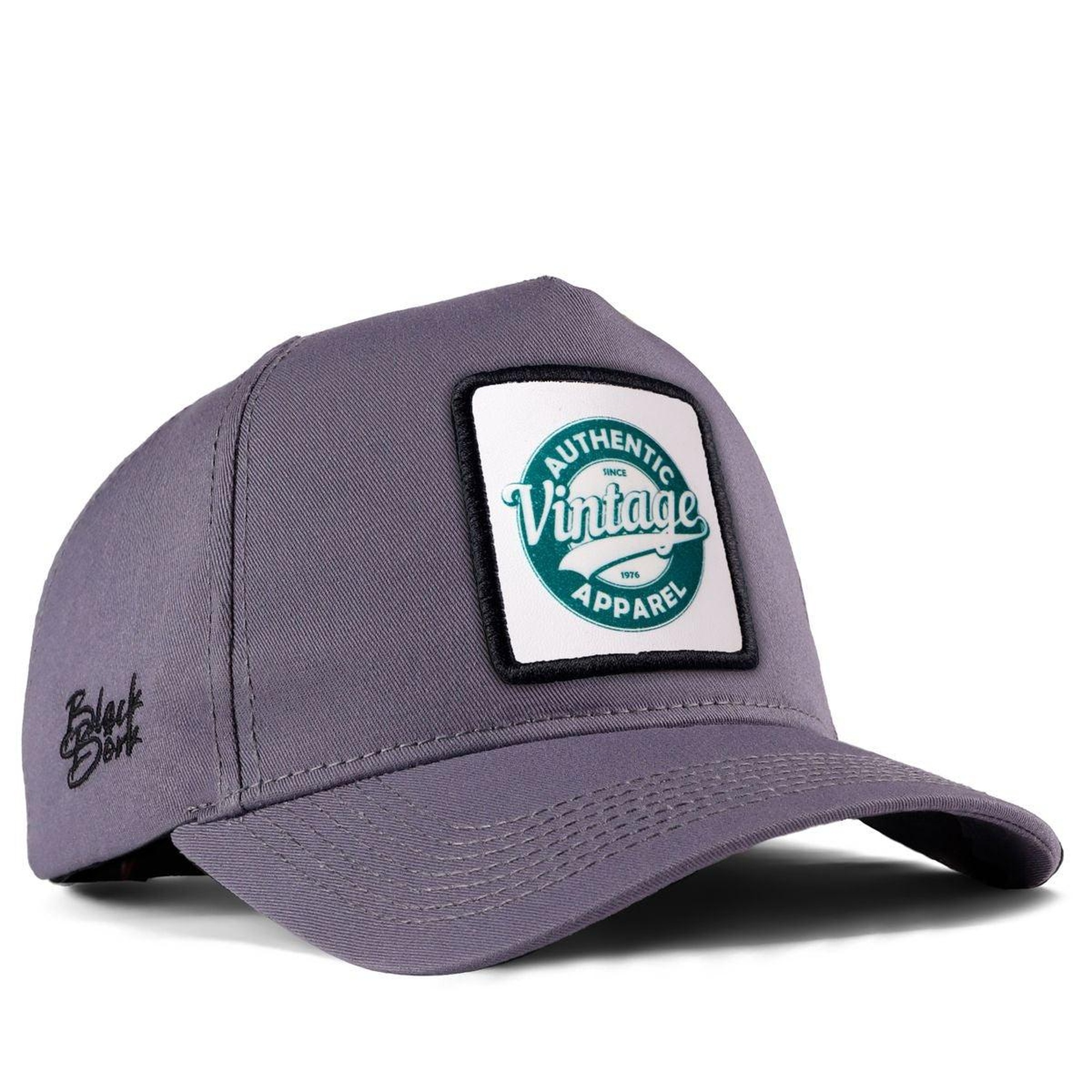 BlackBörk, Vintage Logolu Gri Beyzbol Şapka, Unisex