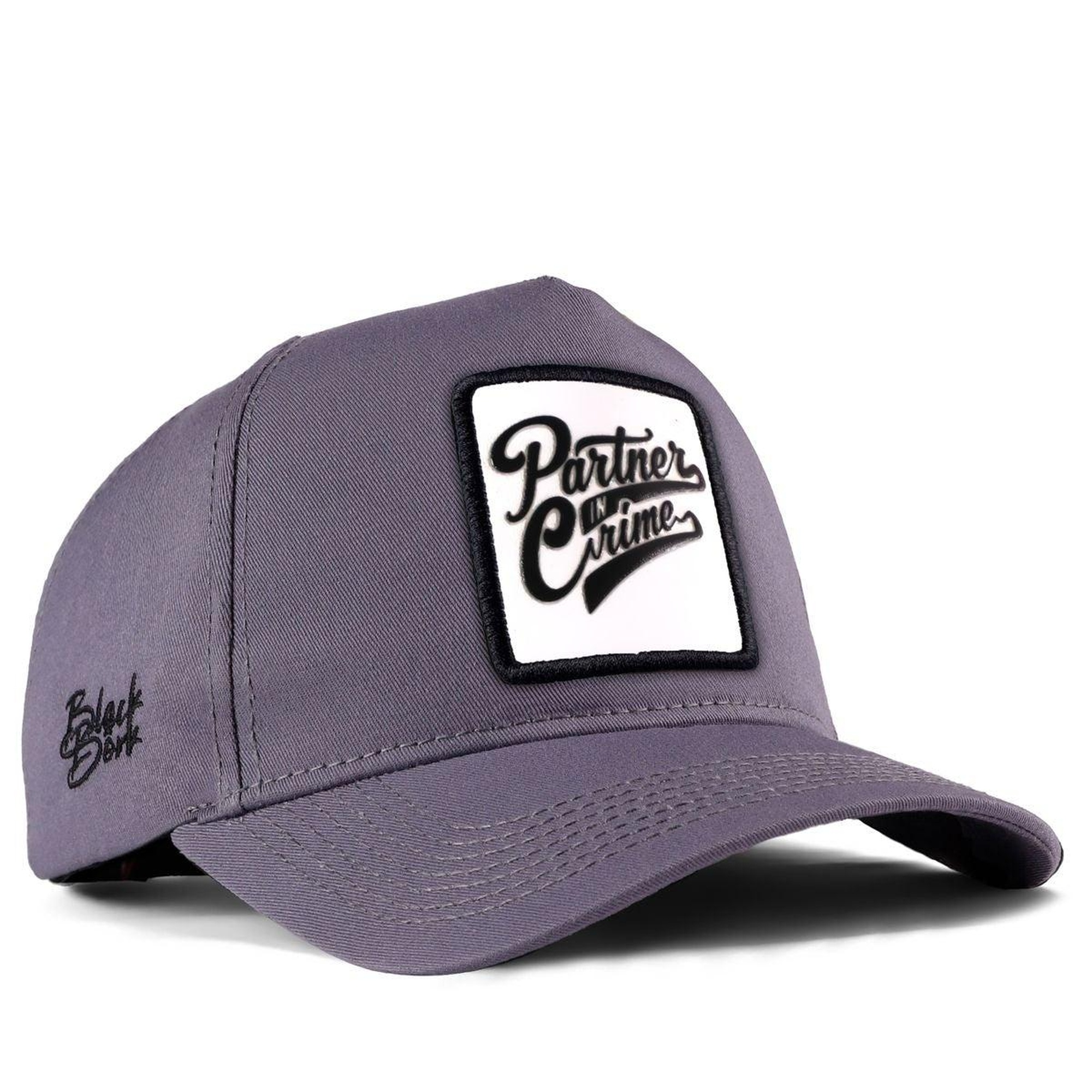 BlackBörk, Partner in Crime Logolu Gri Beyzbol Şapka, Unisex