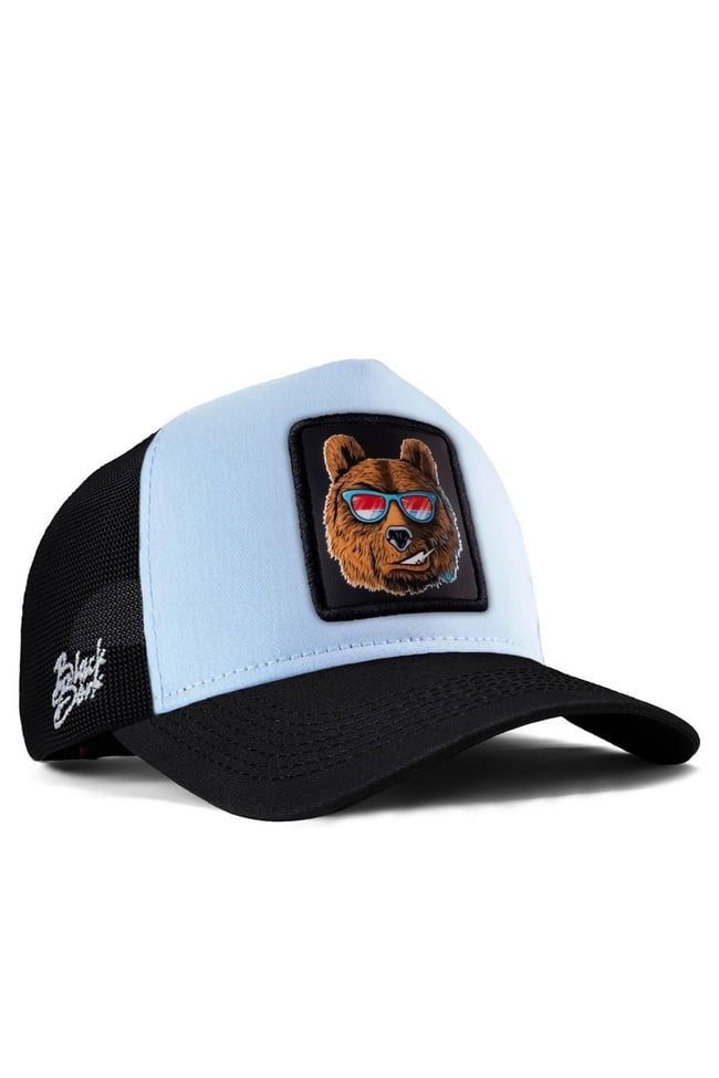  BlackBörk, Ayı Logolu Siyah-Buz Mavi Trucker Şapka, Unisex