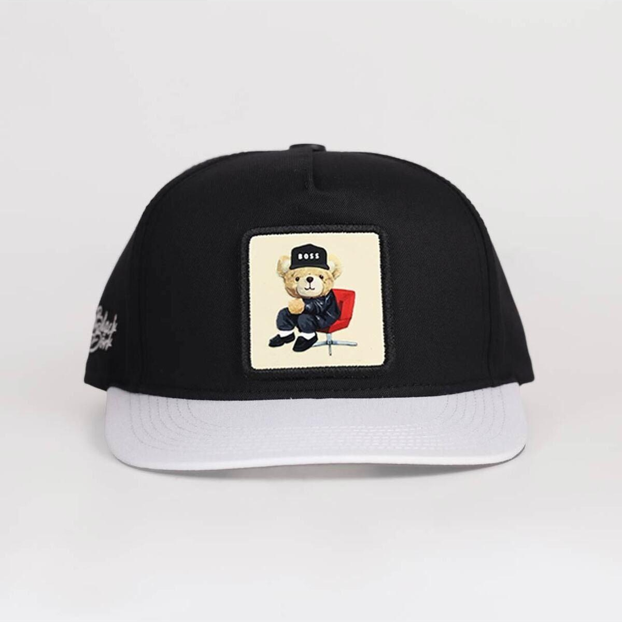 BlackBörk, Ayı Logolu Beyaz-Siyah Hip Hop Şapka, Unisex