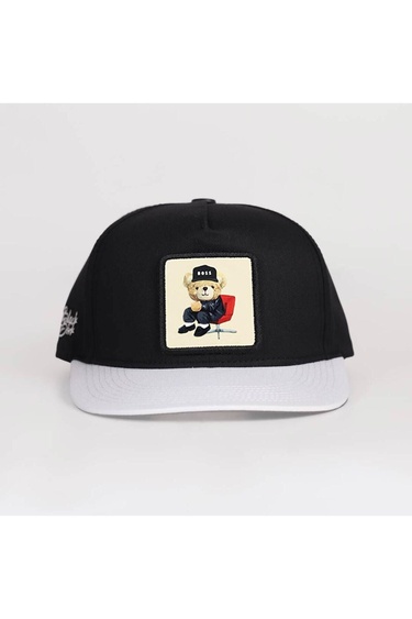  BlackBörk, Ayı Logolu Beyaz-Siyah Hip Hop Şapka, Unisex