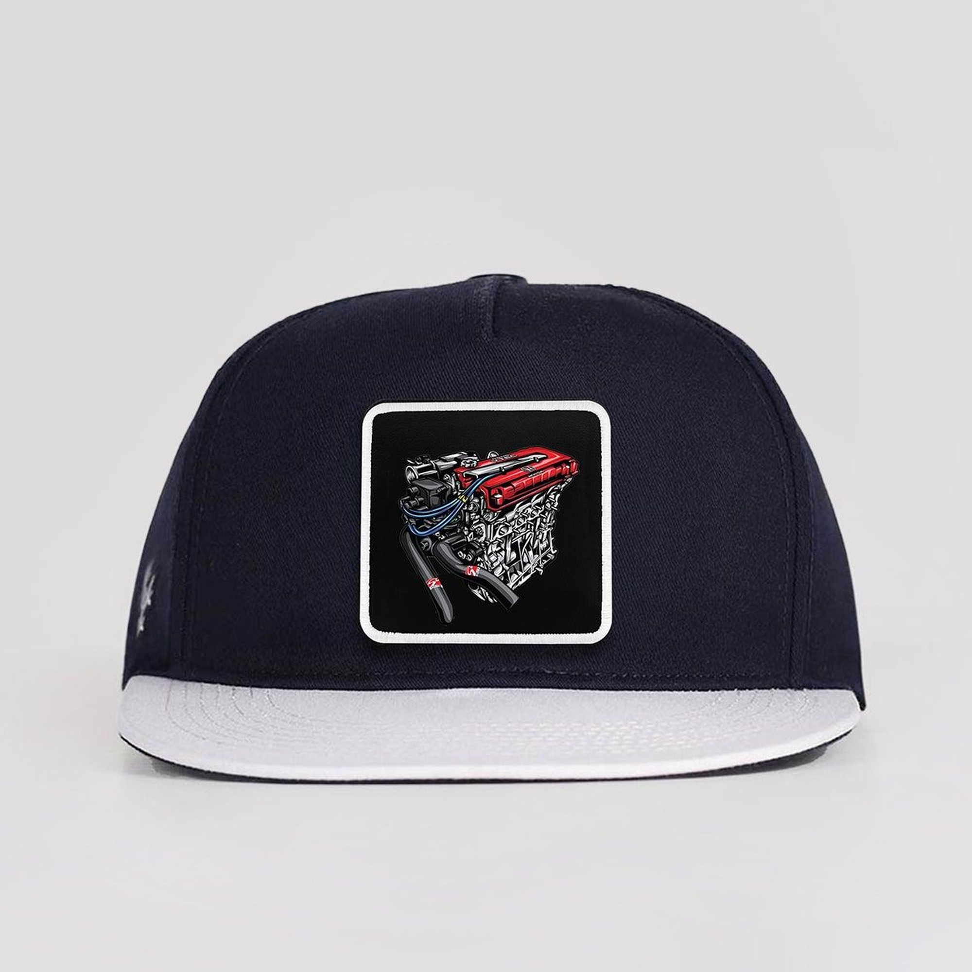 BlackBörk, DM Logolu Beyaz-Lacivert Hip Hop Şapka, Unisex