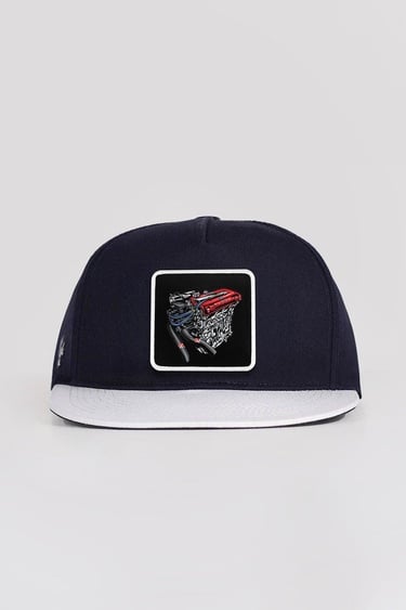  BlackBörk, DM Logolu Beyaz-Lacivert Hip Hop Şapka, Unisex