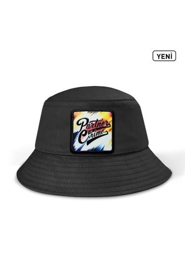  BlackBörk, Bucket Partner In Crime Logolu Siyah Beyzbol Şapka, Unisex