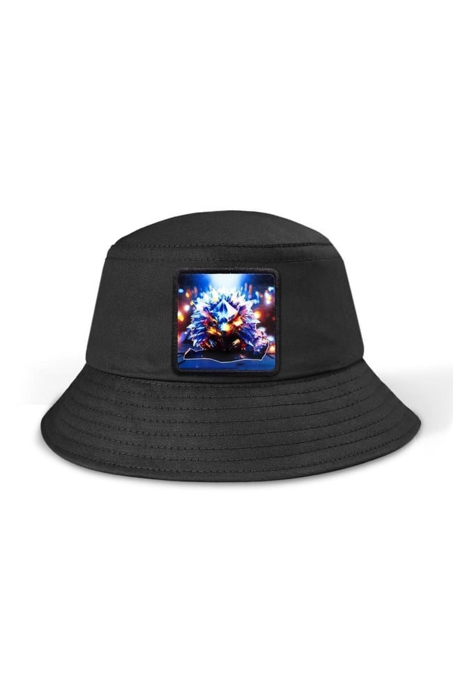 BlackBörk, Bucket Kirpi Logolu Siyah Şapka, Unisex