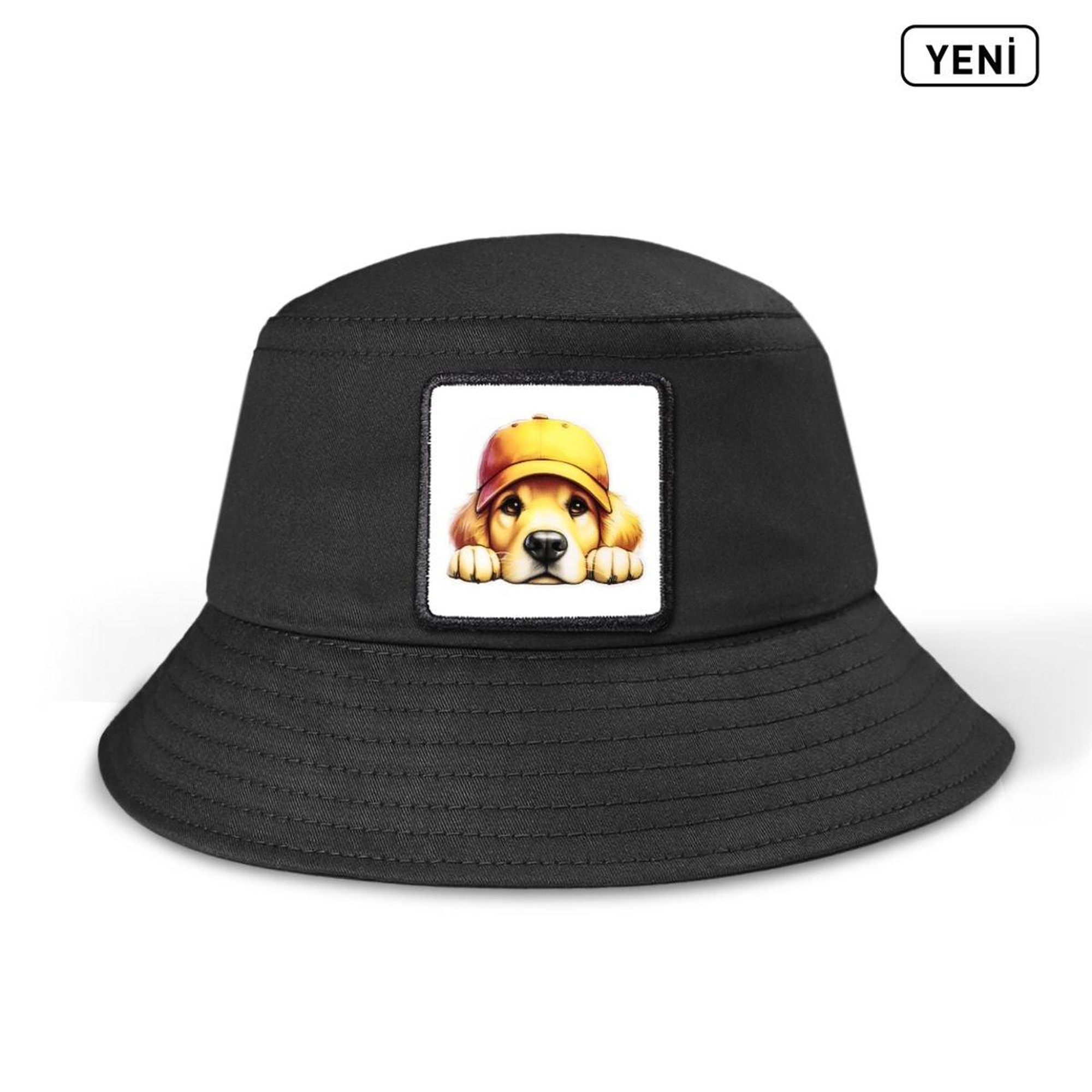 BlackBörk, Köpek Logolu Siyah Bucket Şapka, Unisex