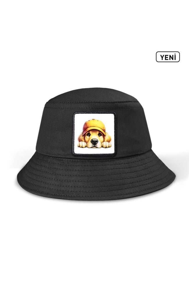  BlackBörk, Köpek Logolu Siyah Bucket Şapka, Unisex
