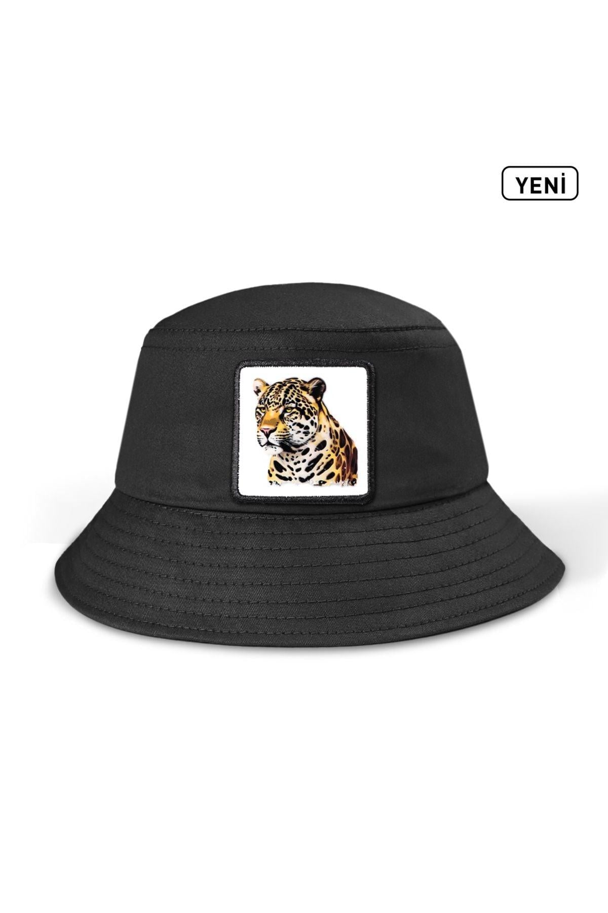  BlackBörk, Panter Logolu Siyah Bucket Şapka, Unisex
