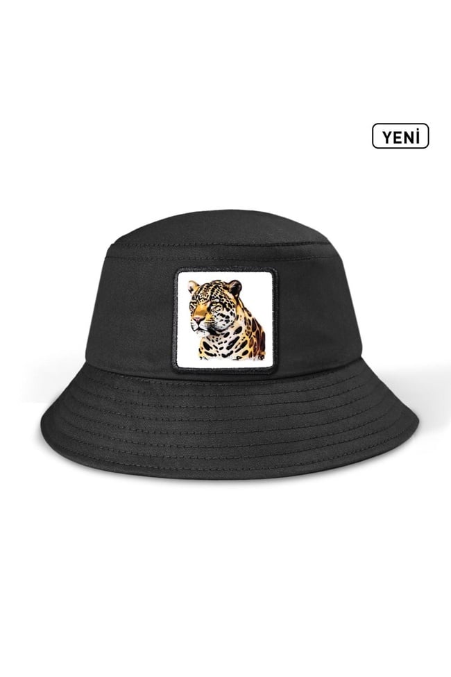  BlackBörk, Panter Logolu Siyah Bucket Şapka, Unisex