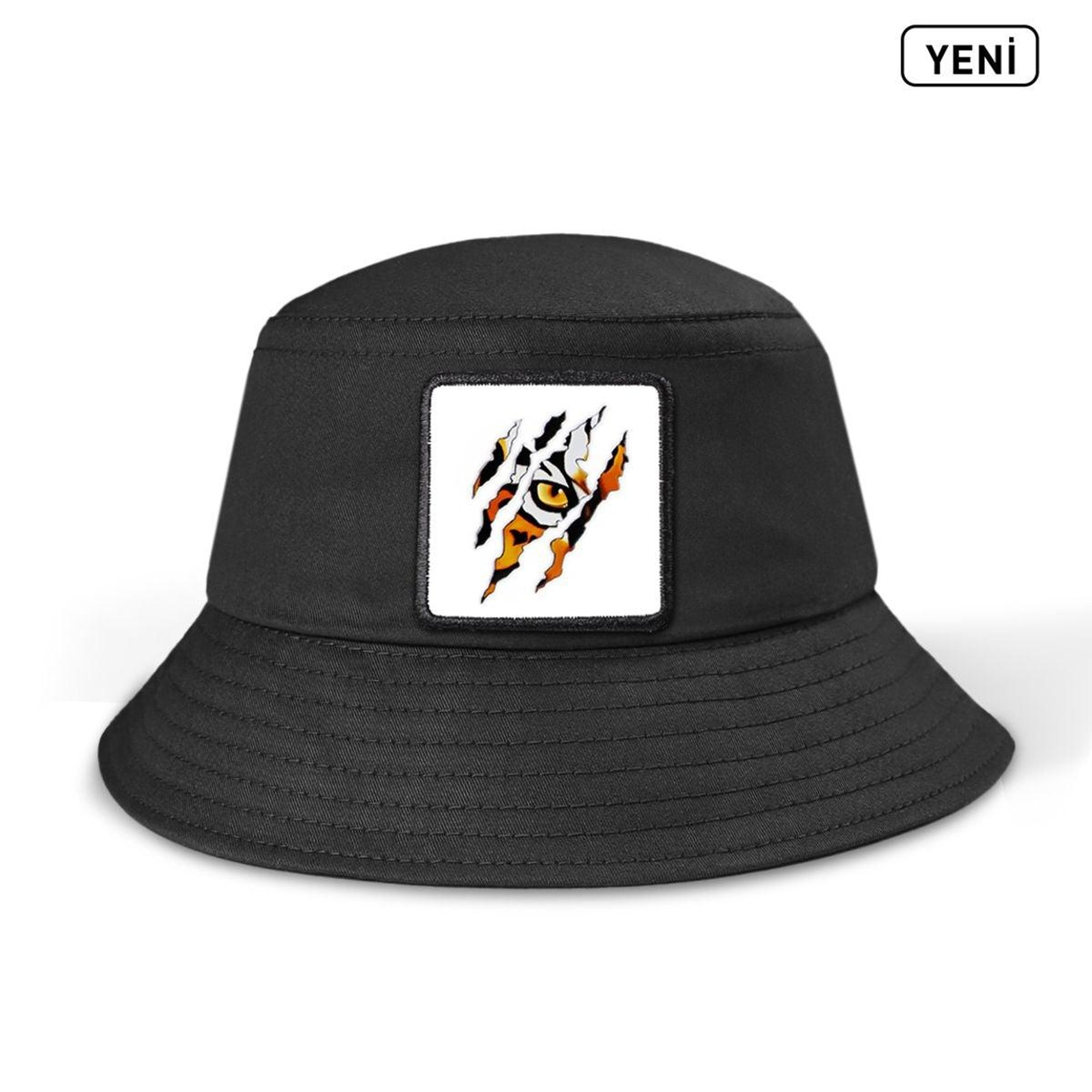 BlackBörk, Kaplan Logolu Siyah Bucket Şapka, Unisex