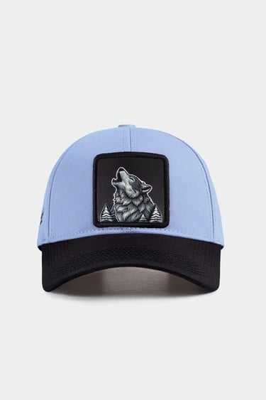  BlackBörk, Six Kurt Logolu Siyah-Buz Mavi Beyzbol Şapka, Unisex